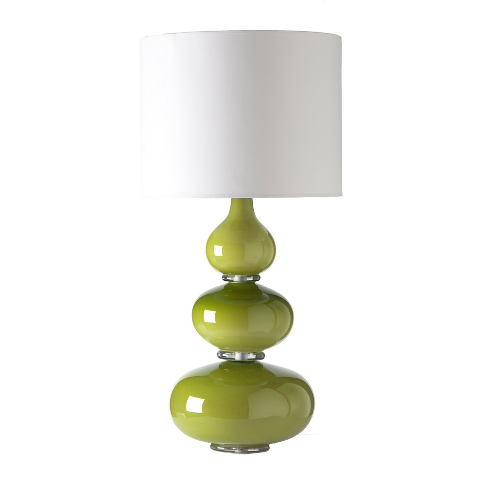 Aragoa Crystal Glass Lamp by William Yeoward in Moss Green